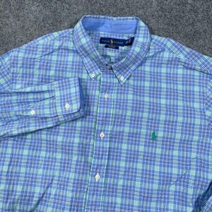 Ralph‎ Lauren Plaid Button Down Shirt Mens XXL Stretch Cotton Performance